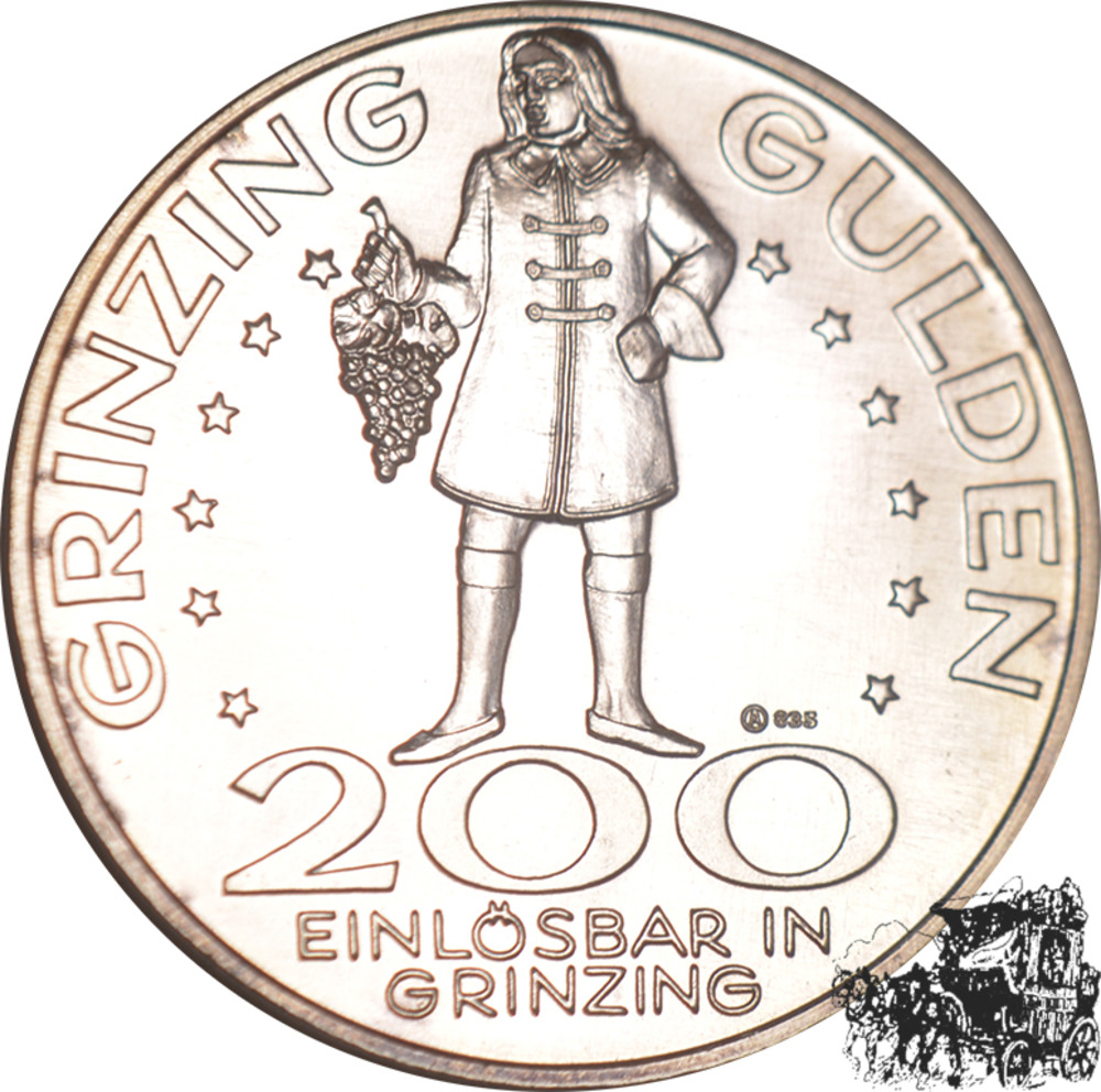 200 Grinzing Gulden 1984 - Österreich - 200 Jahre Buschenschank / 2000 Jahre Weinkultur im Etui