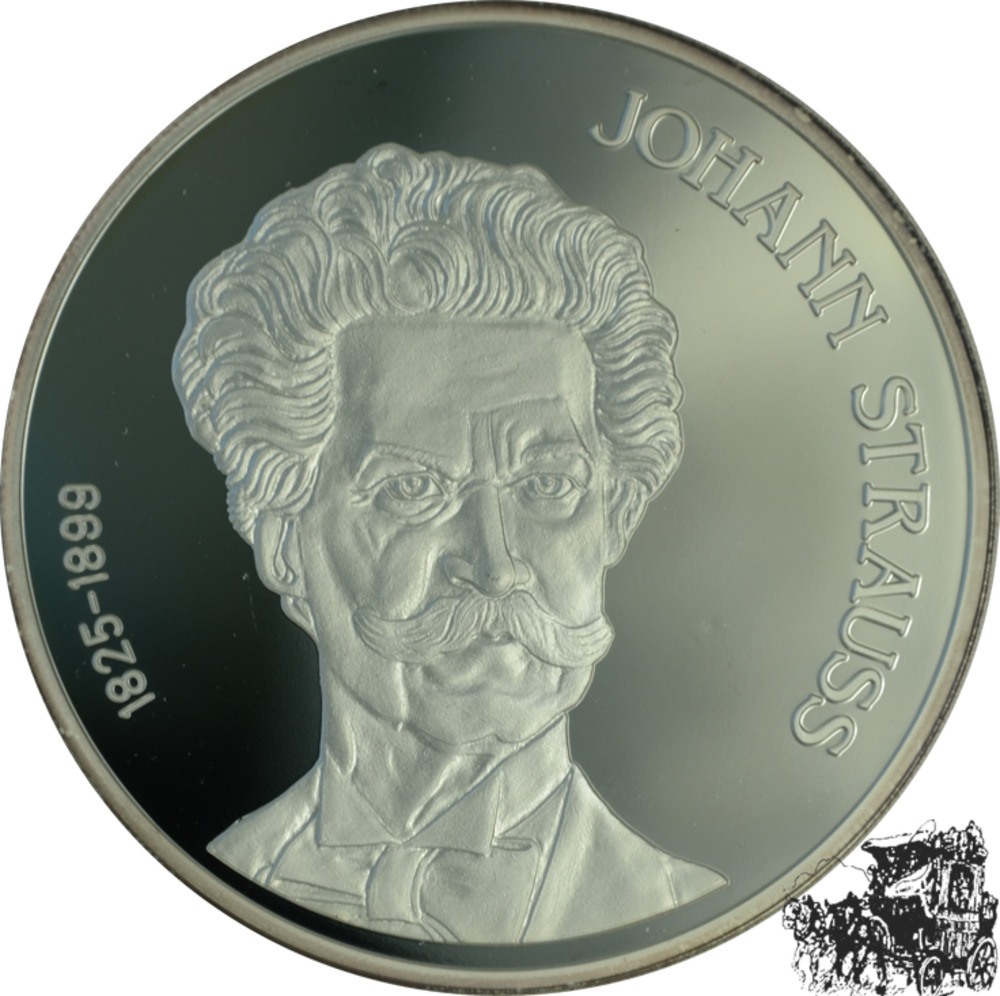 Ag-Medaille  1999 - 100. Todestag Johann Srtauss