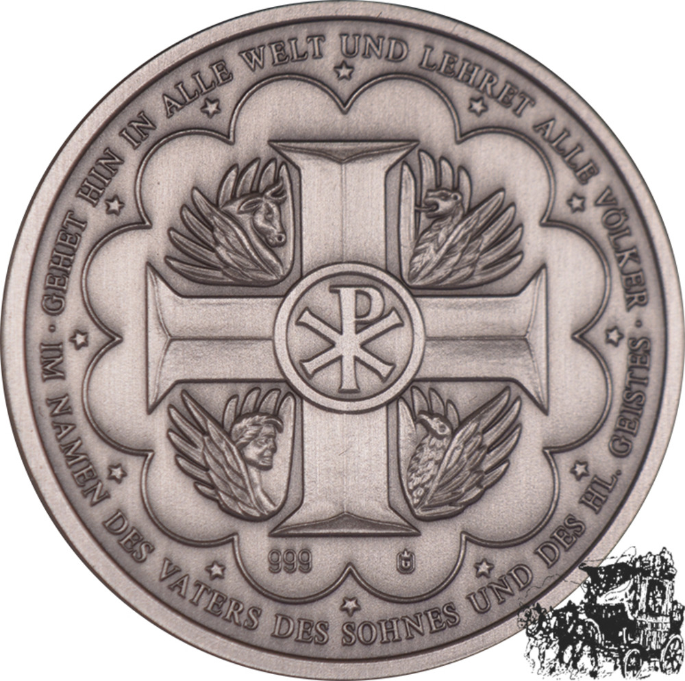 AR-Medaille - Das Abendmahl, Serie: “Die Geschichte des Christentums“, handpatiniert,