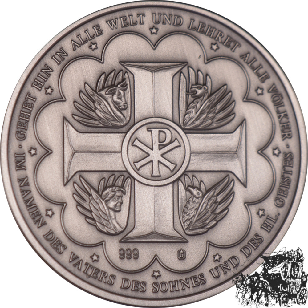 AR-Medaille - Heiliger Hieronymus, Serie: “Die Geschichte des Christentums“, handpatiniert,