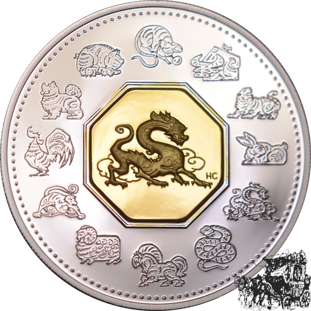 15 Dollar 2000 - Jahr des Drachen - Lunarserie im Etui mit Zertifikat 15 Dollar 2000 - Jahr des Drachen - Lunarserie im Etui mit Zertifikat