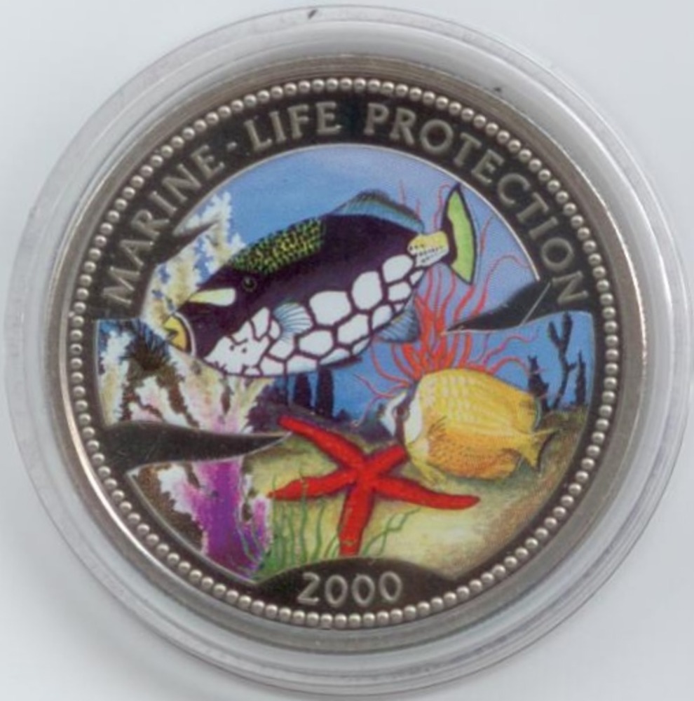 5 Francs 2000 - Drückerfisch 5 Francs 2000 - Drückerfisch
