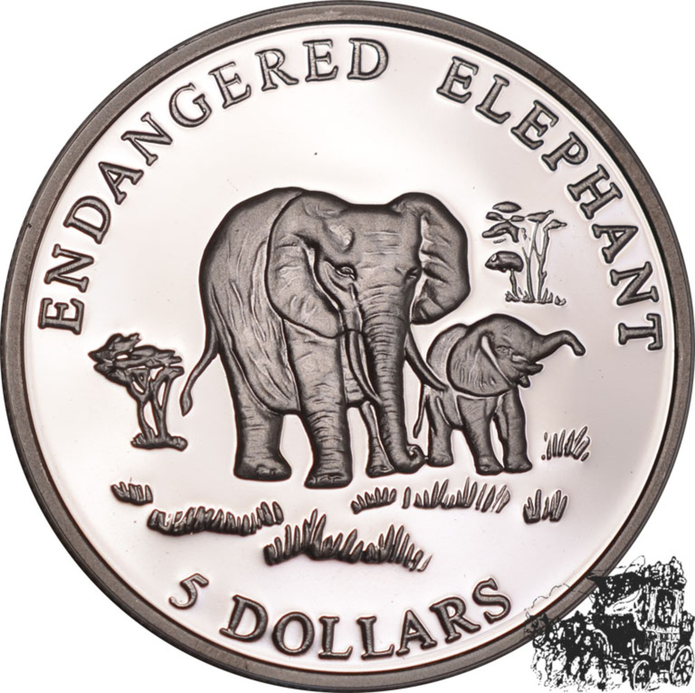 5 Dollar 2000 - Elefanten