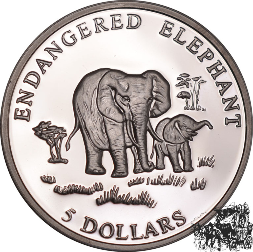 5 Dollar 2000 - Elefanten 5 Dollar 2000 - Elefanten