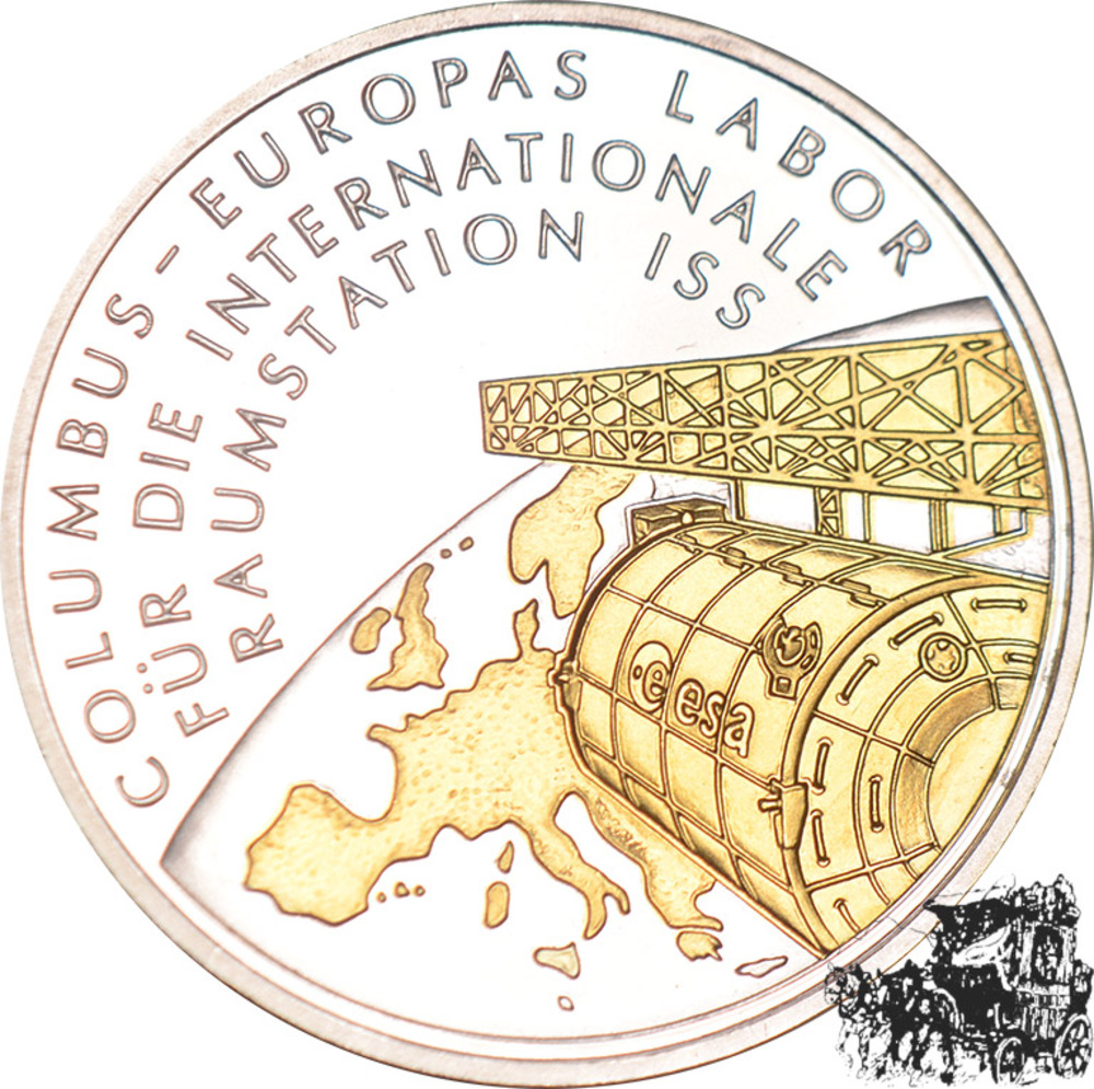 10 Euro 2004 D - Raumstation ISS, Goldapplikation