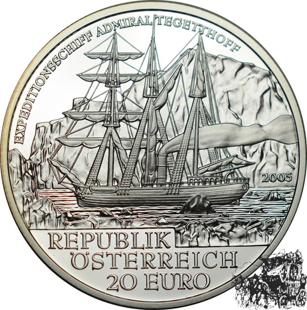 20 Euro 2005 - Polarexpedition Tegetthoff, OVP 20 Euro 2005 - Polarexpedition Tegetthoff, OVP