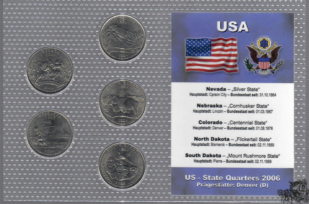 5 x 25 Cent 2006 D - USA