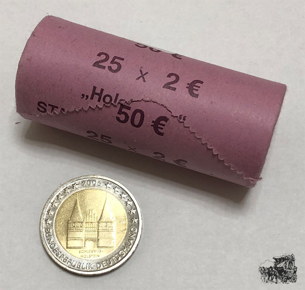 25 x 2 Euro 2006 F - 25 x Hostentor Lübeck (original Rolle) 25 x 2 Euro 2006 F - 25 x Hostentor Lübeck (original Rolle)