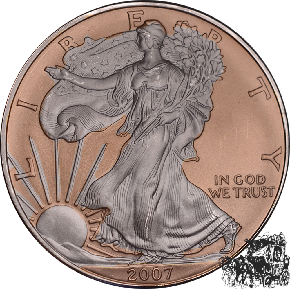 1 Dollar 2007 Eagle - Rhodiumapplikation 1 Dollar 2007 Eagle - Rhodiumapplikation