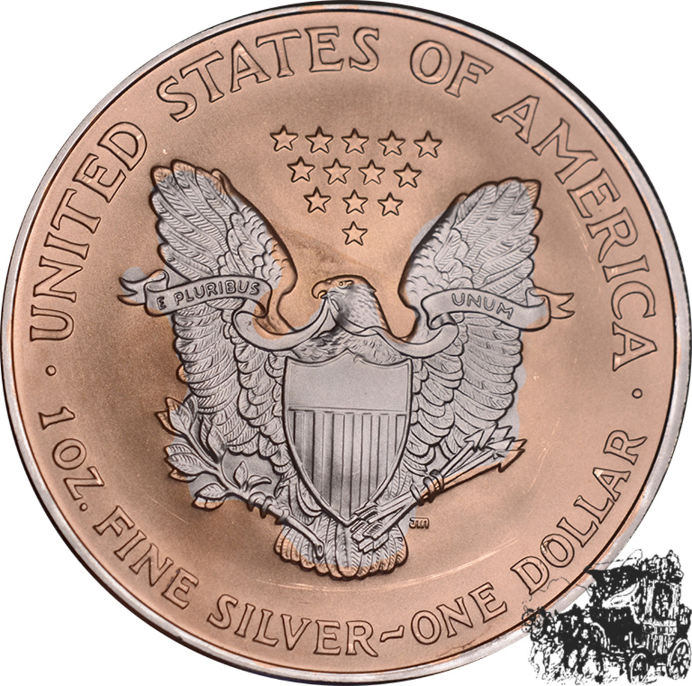 1 Dollar 2007 Eagle - Rhodiumapplikation 1 Dollar 2007 Eagle - Rhodiumapplikation