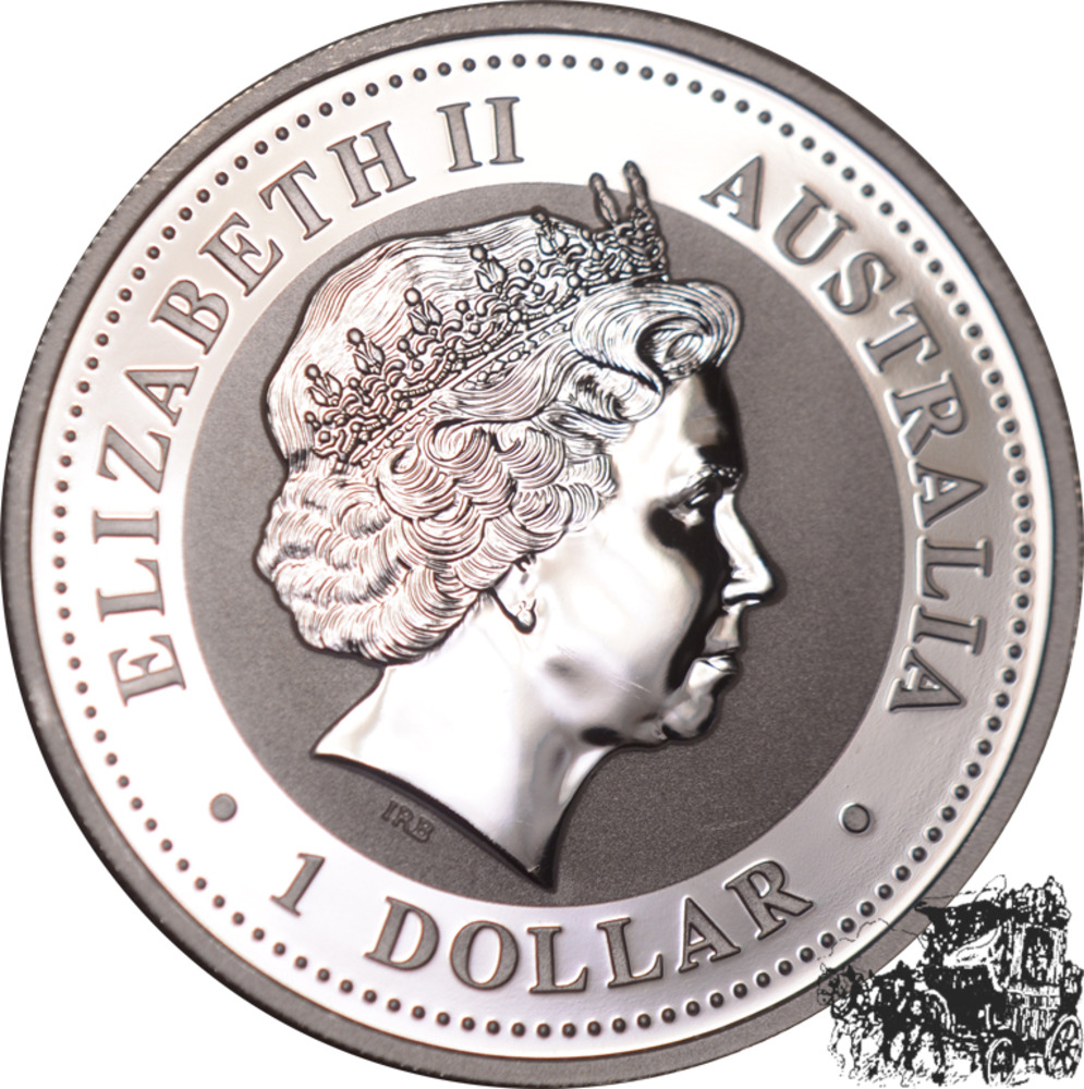 1 Dollar 2008 - Kookaburra - Goldapplikation