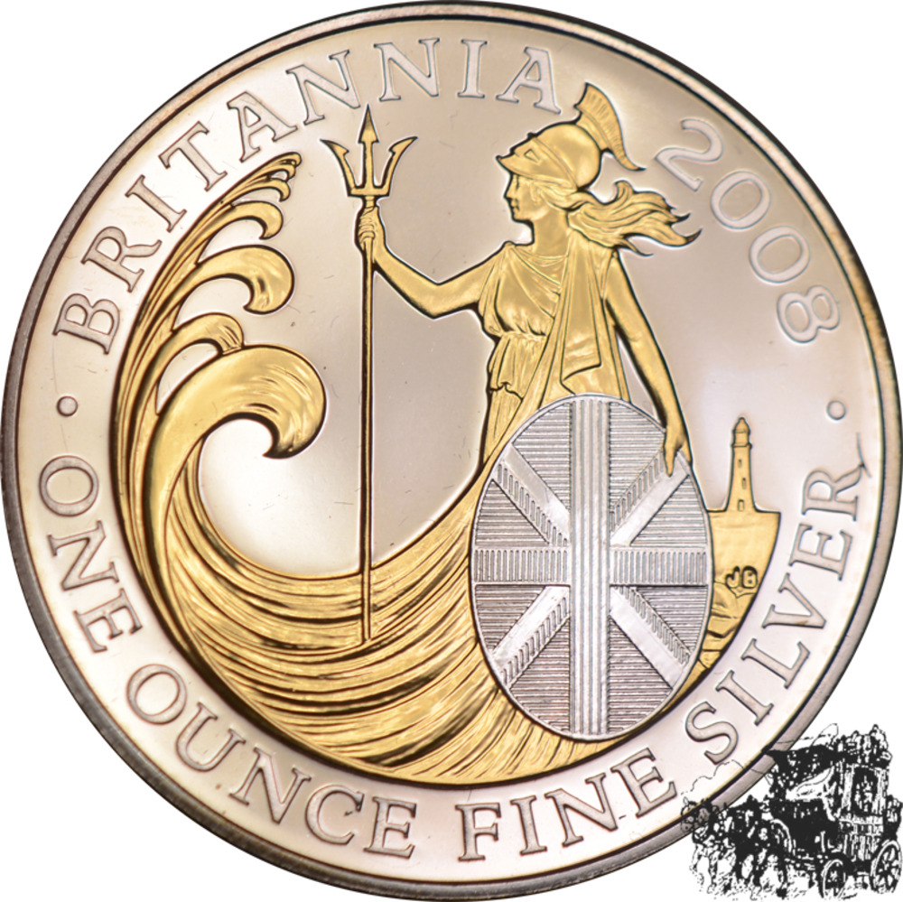 2 Pfund 2008 - Britannia - Goldapplikation