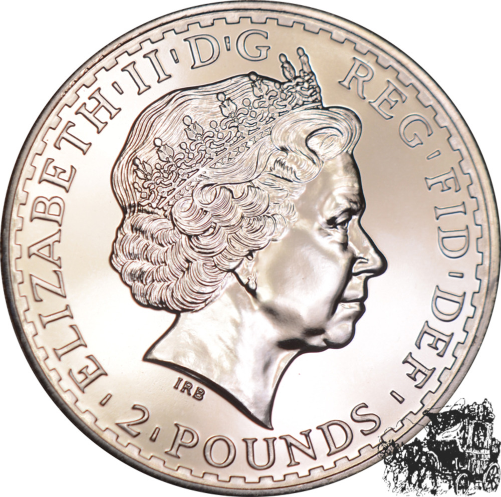 2 Pfund 2008 - Britannia - Goldapplikation