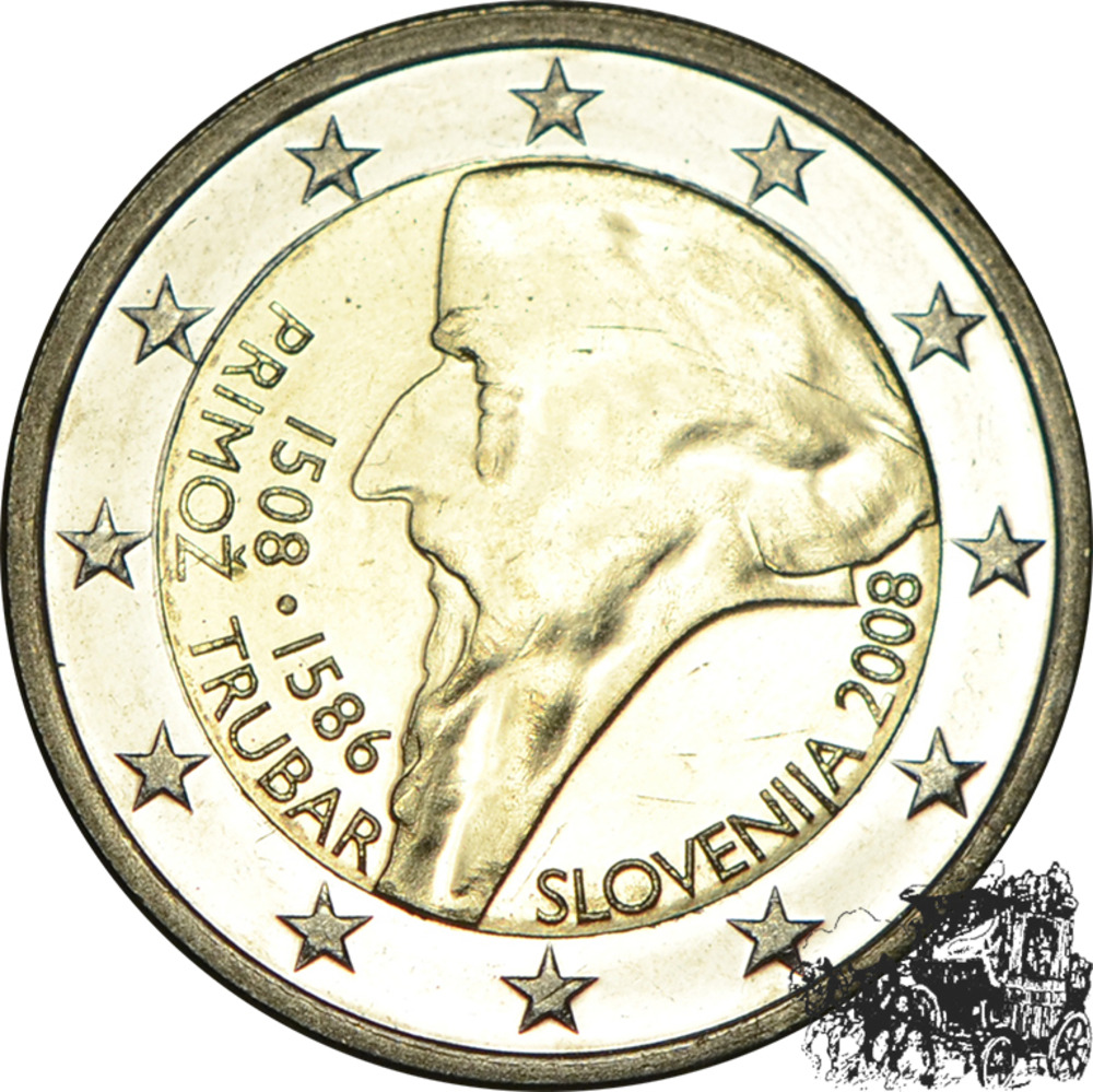 2 Euro 2008 - 500. Geb. Primoz Trubar