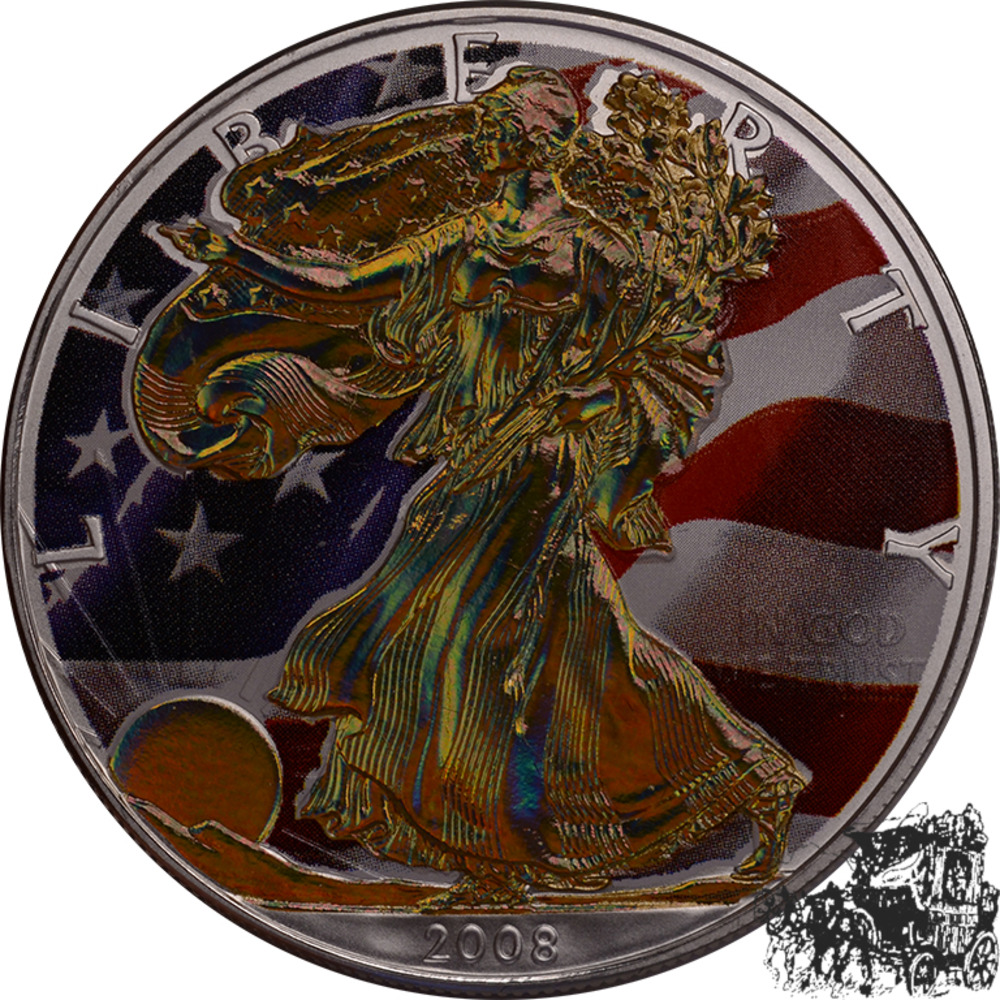 1 Dollar 2008 Eagle - Farbapplikation