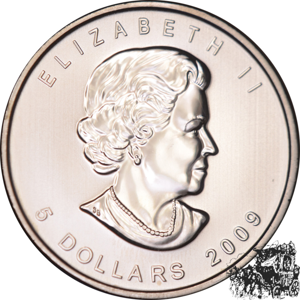5 Dollar 2009 - Mapel Leaf - Goldapplikataion - Privy Mark Tower Bridge 5 Dollar 2009 - Mapel Leaf - Goldapplikataion - Privy Mark Tower Bridge