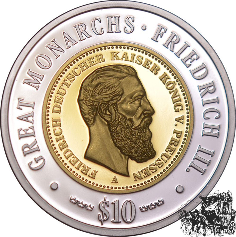 10 Dollar 2009 - Friedrich III., Deutscher Kaiser, König von Preussen 10 Dollar 2009 - Friedrich III., Deutscher Kaiser, König von Preussen