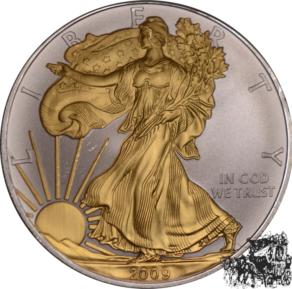 1 Dollar 2009 Eagle - Goldapplikation