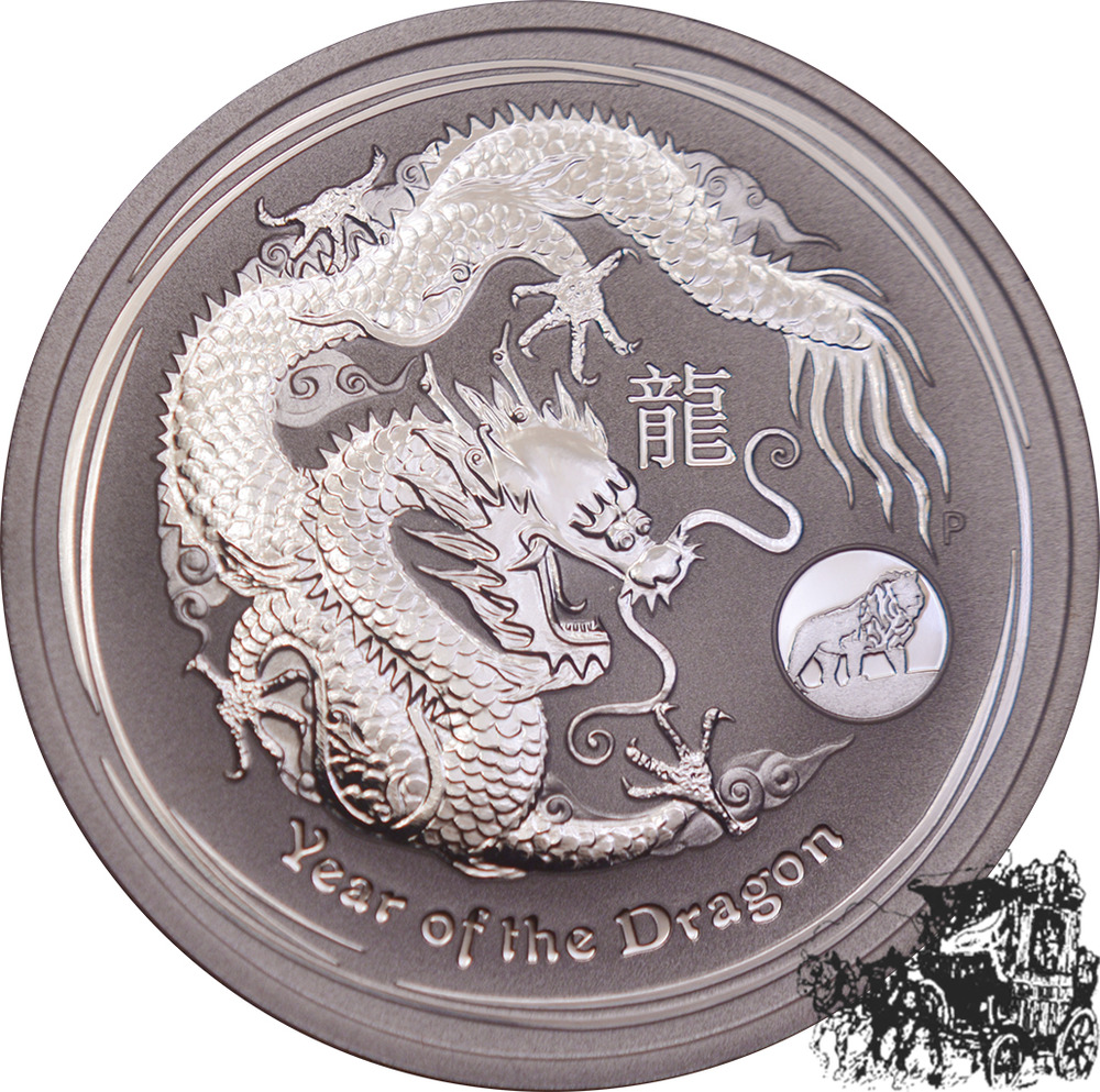 1 Dollar 2012 Drache / Lunar Serie, Lion, Privy Mark 1 Dollar 2012 Drache / Lunar Serie, Lion, Privy Mark