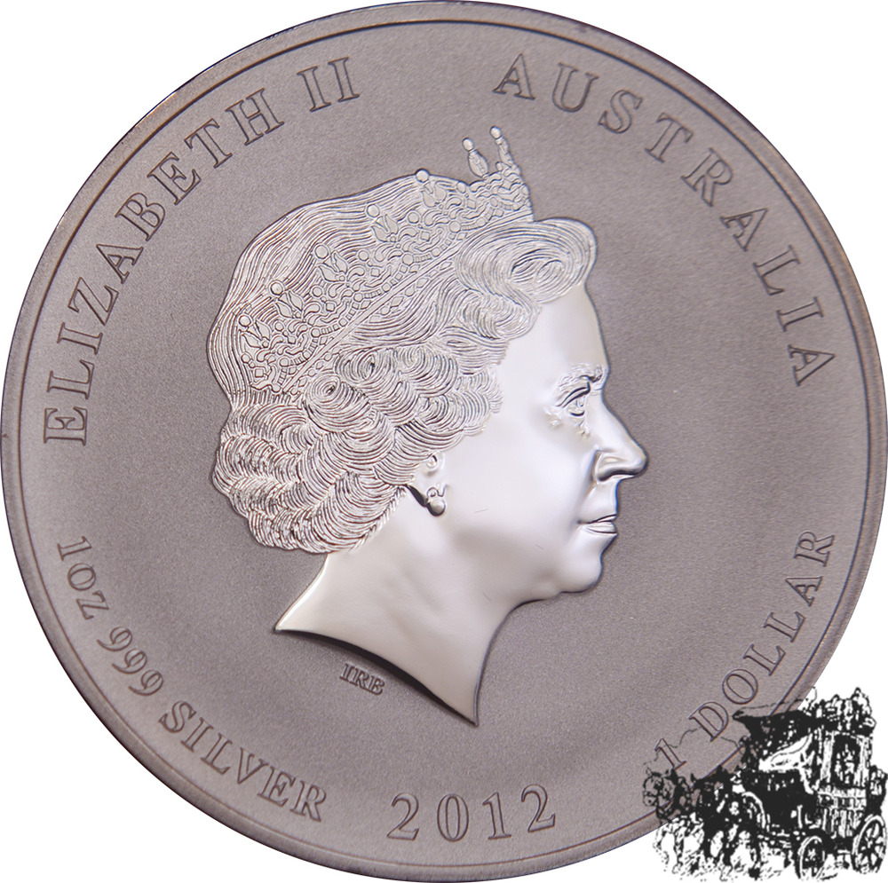 1 Dollar 2012 Drache / Lunar Serie, Lion, Privy Mark 1 Dollar 2012 Drache / Lunar Serie, Lion, Privy Mark