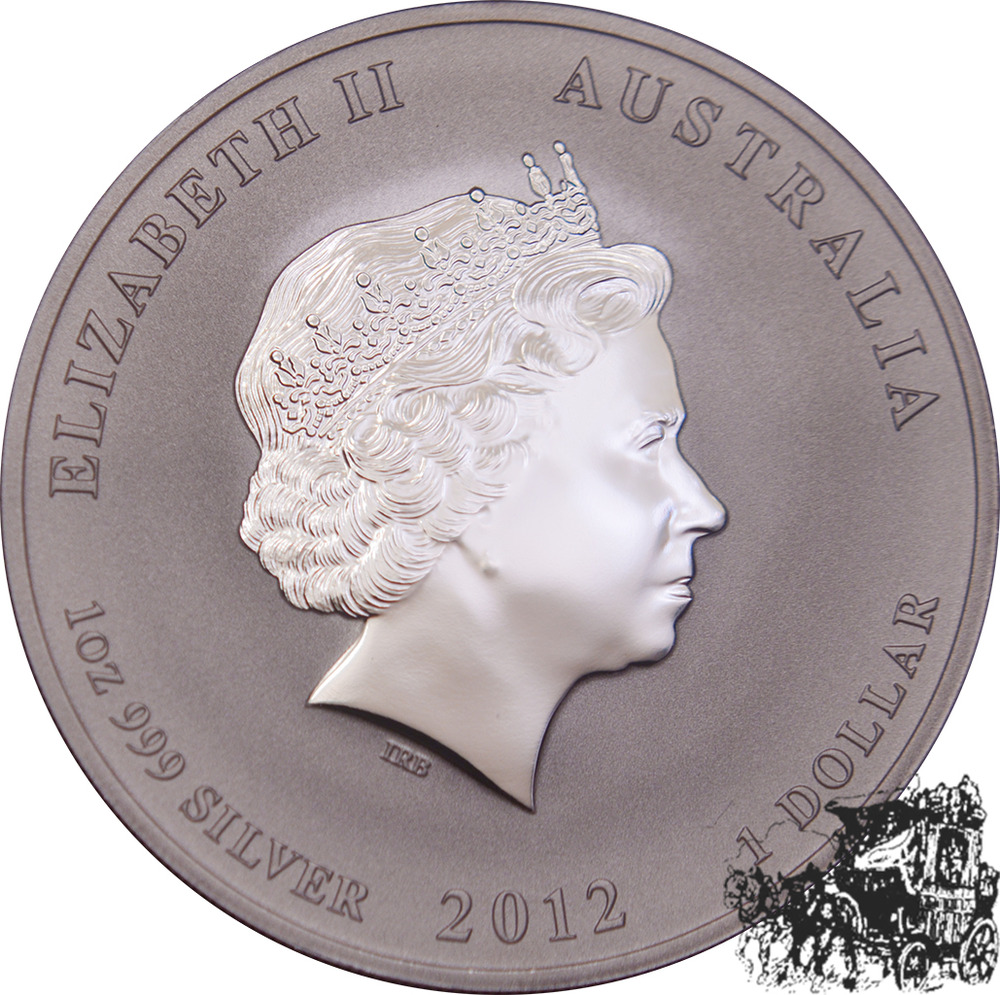 1 Dollar 2012 Drache / Lunar Serie, pink 1 Dollar 2012 Drache / Lunar Serie, pink