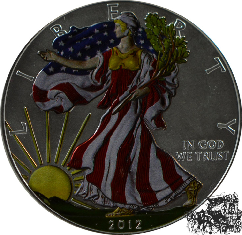 1 Dollar 2012 Eagle, Farbapp. 1 Dollar 2012 Eagle, Farbapp.