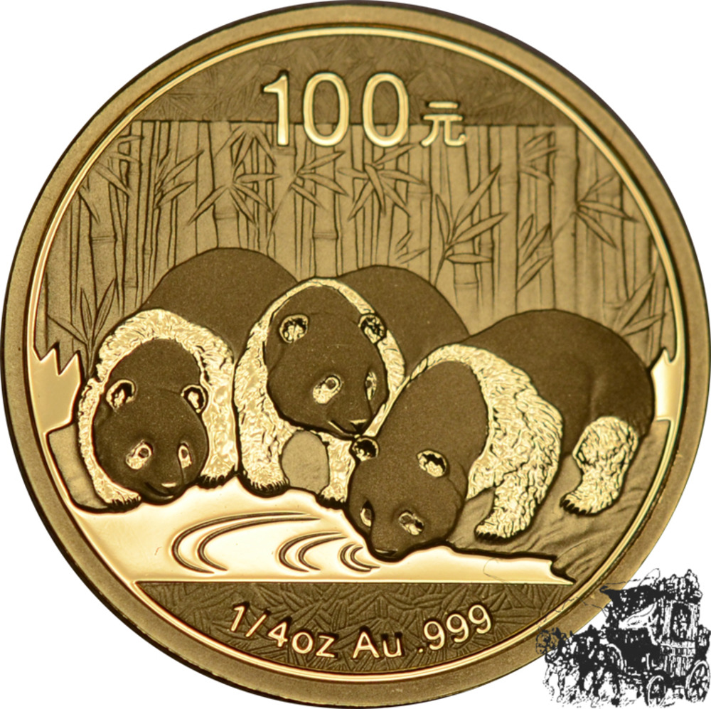 100 Yuan 2013 - 3 Panda trinken 100 Yuan 2013 - 3 Panda trinken