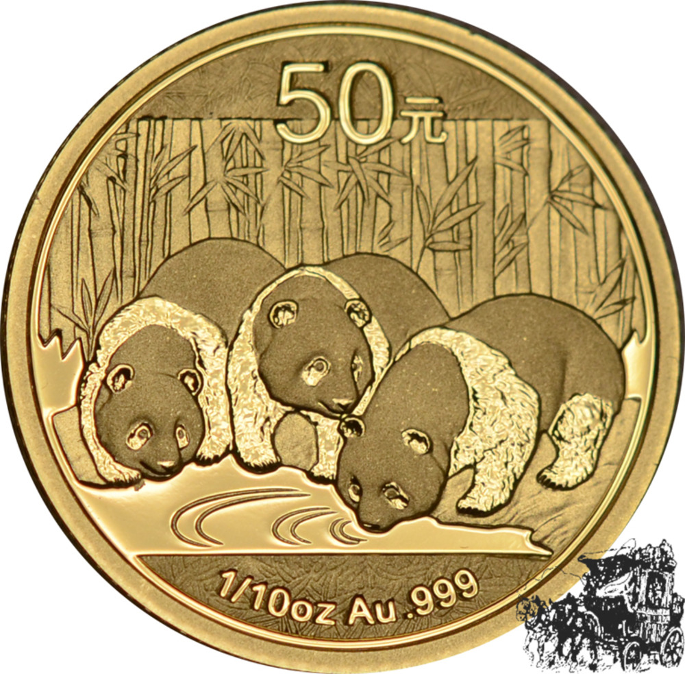 50 Yuan 2013 - 3 Panda trinken 50 Yuan 2013 - 3 Panda trinken