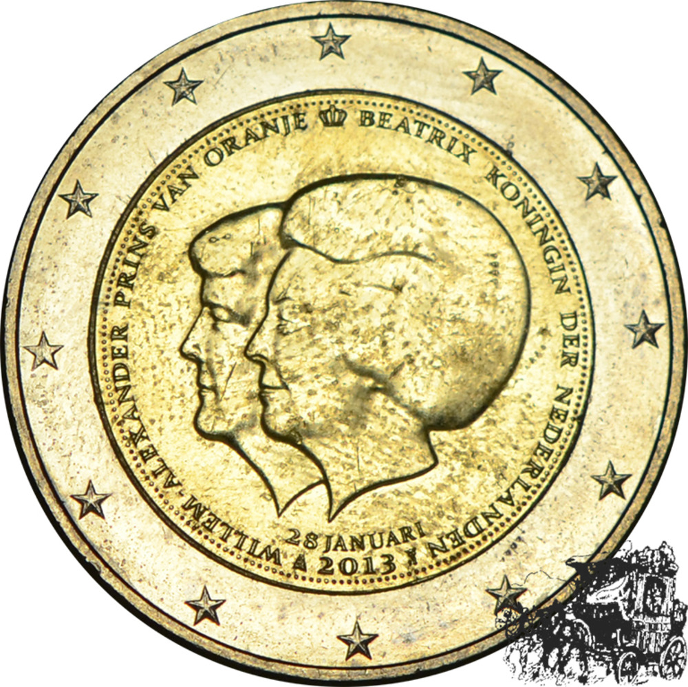 2 Euro 2013 - Doppelportrait: Königin Beatrix und Kronprinz Willem Alexander 2 Euro 2013 - Doppelportrait: Königin Beatrix und Kronprinz Willem Alexander