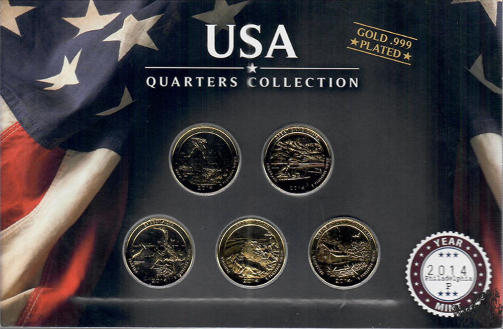 5 x 25 Cent 2014  P - USA