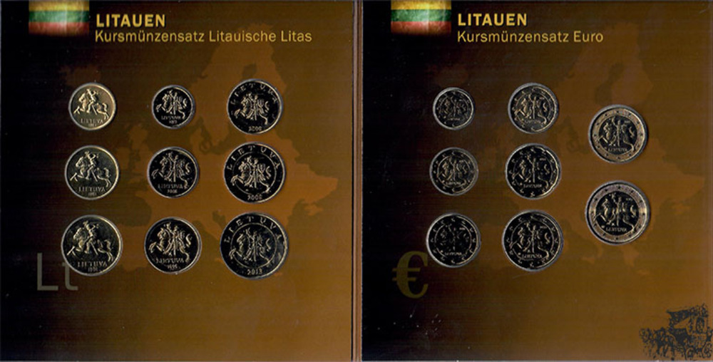 8,88 Litas + 3,88 Euro KMS Litauen vergoldet