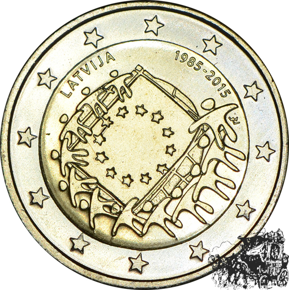 2 Euro 2015 - Lettland Europaflagge