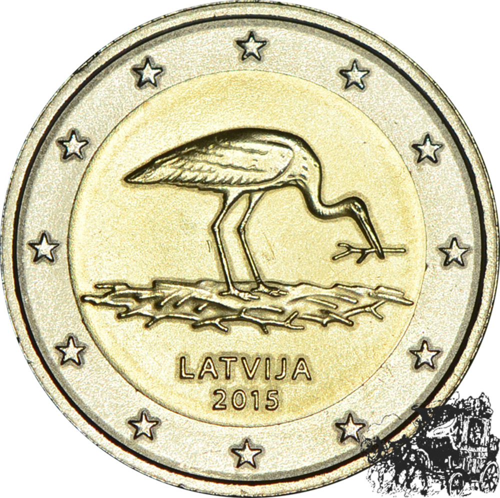 2 Euro 2015 - Schwarzstorch 2 Euro 2015 - Schwarzstorch