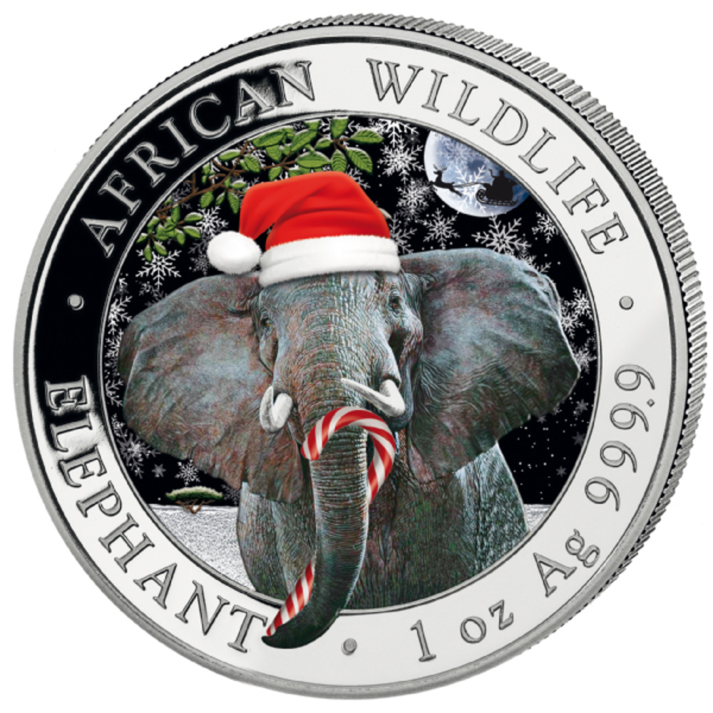 Somalia - 100 Shilling 2021 - Schneekugel - Der Weihnachtselefant, 