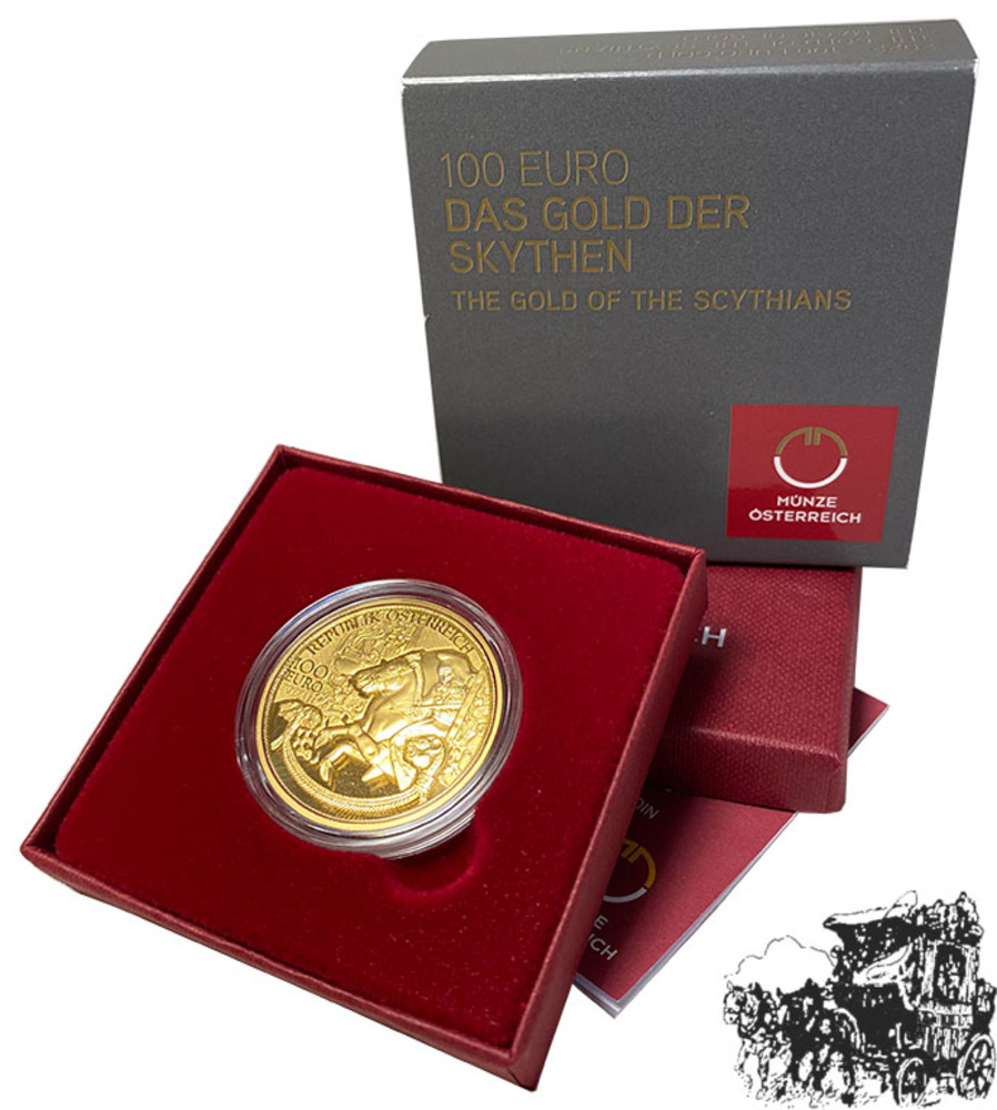 100 Euro 2022 - Das Gold der Skythen - im Originaletui mit Zertifikat und Schleife