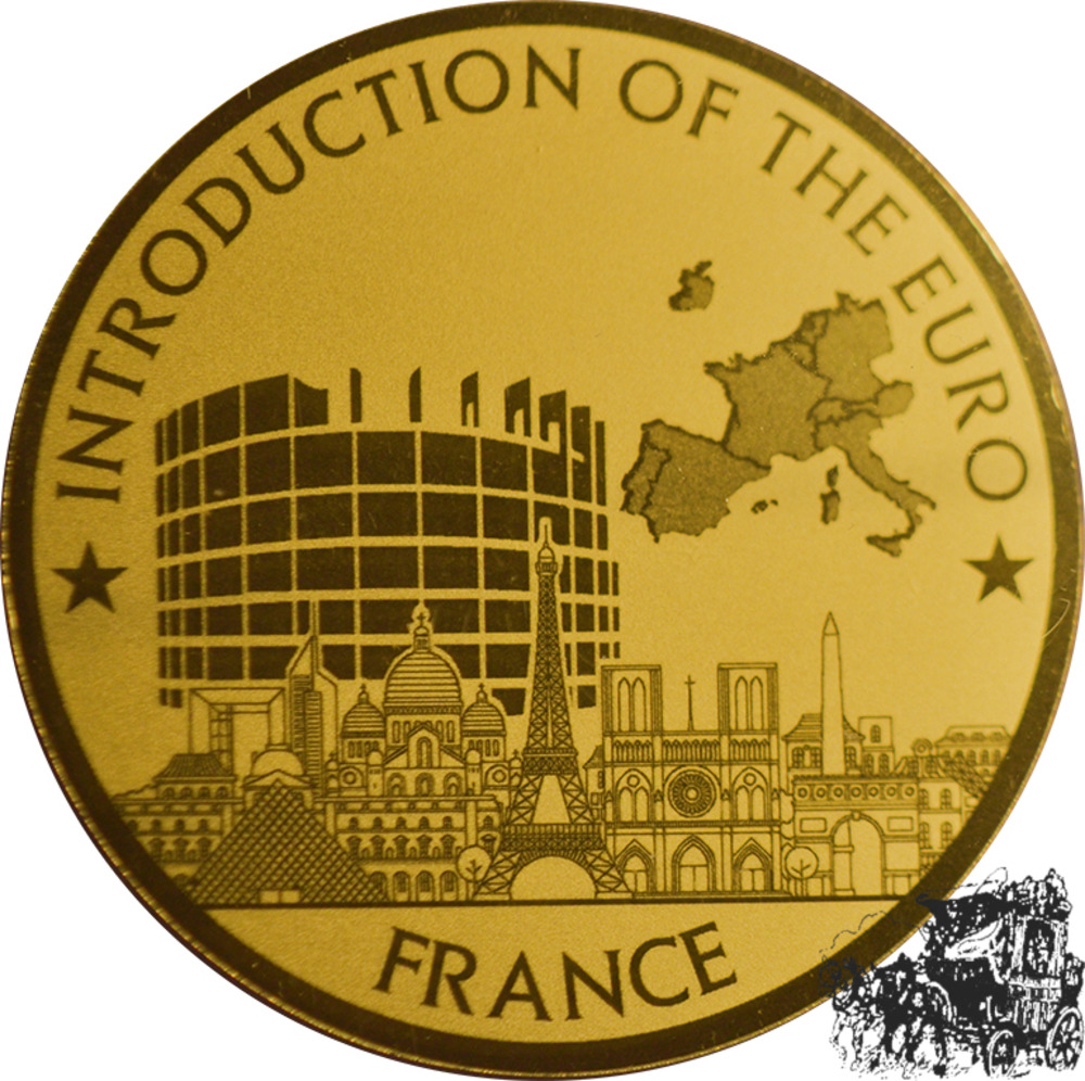 100 Francs 2022  - Einführung des Euro, 1/200 Unze 