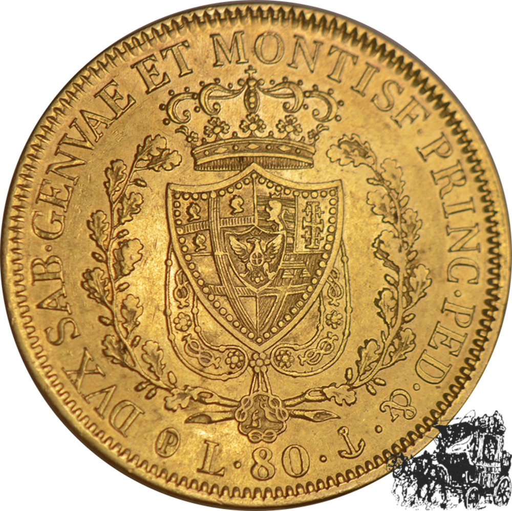 80 Lire 1830 - Sardinien/Italien