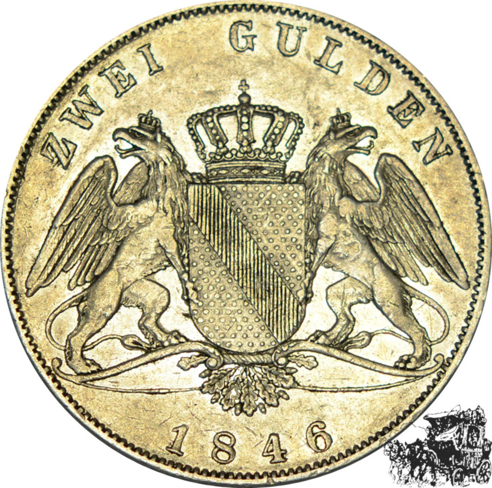 2 Gulden 1846 - Baden 2 Gulden 1846 - Baden
