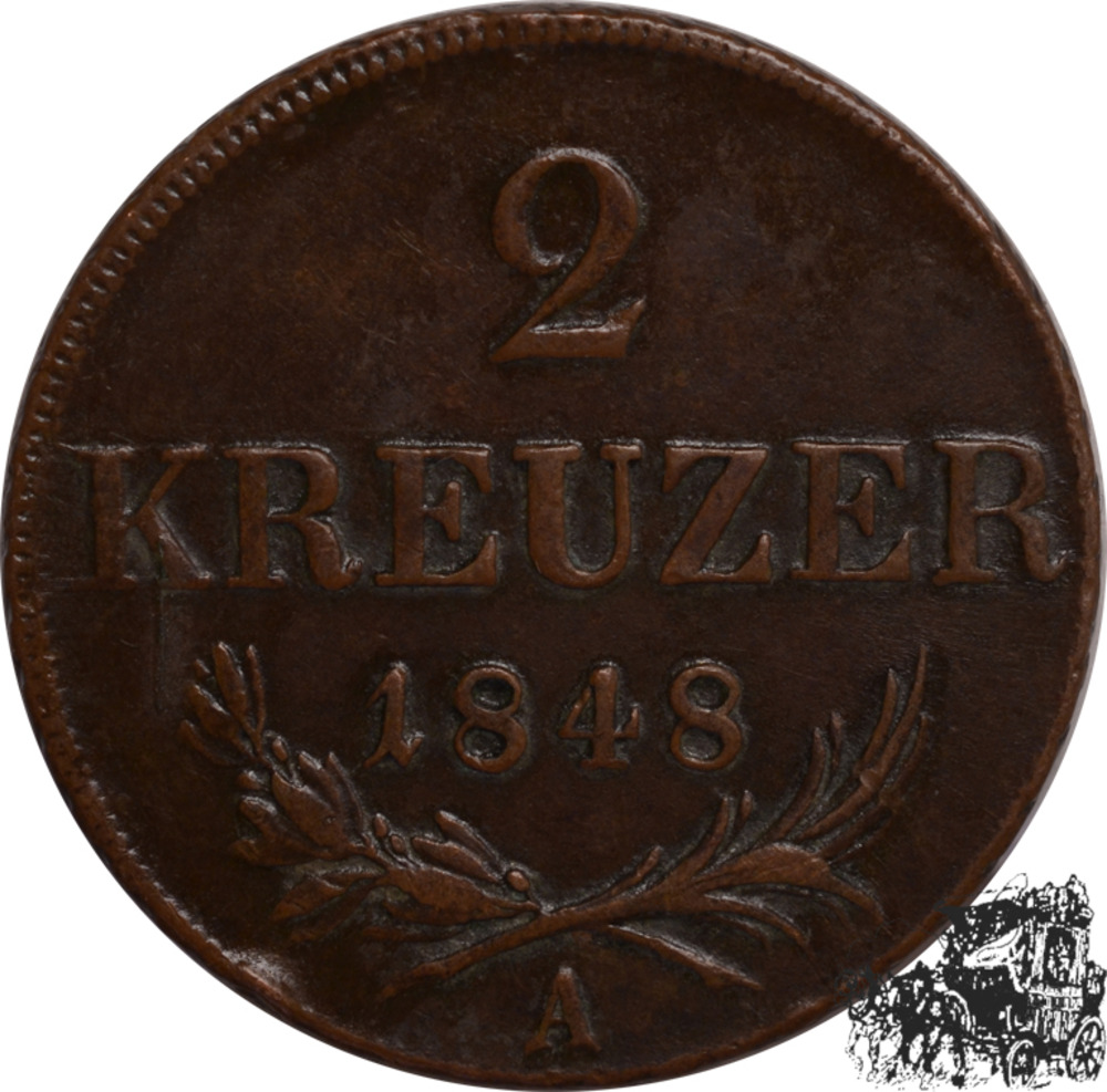 2 Kreuzer 1848 A 2 Kreuzer 1848 A