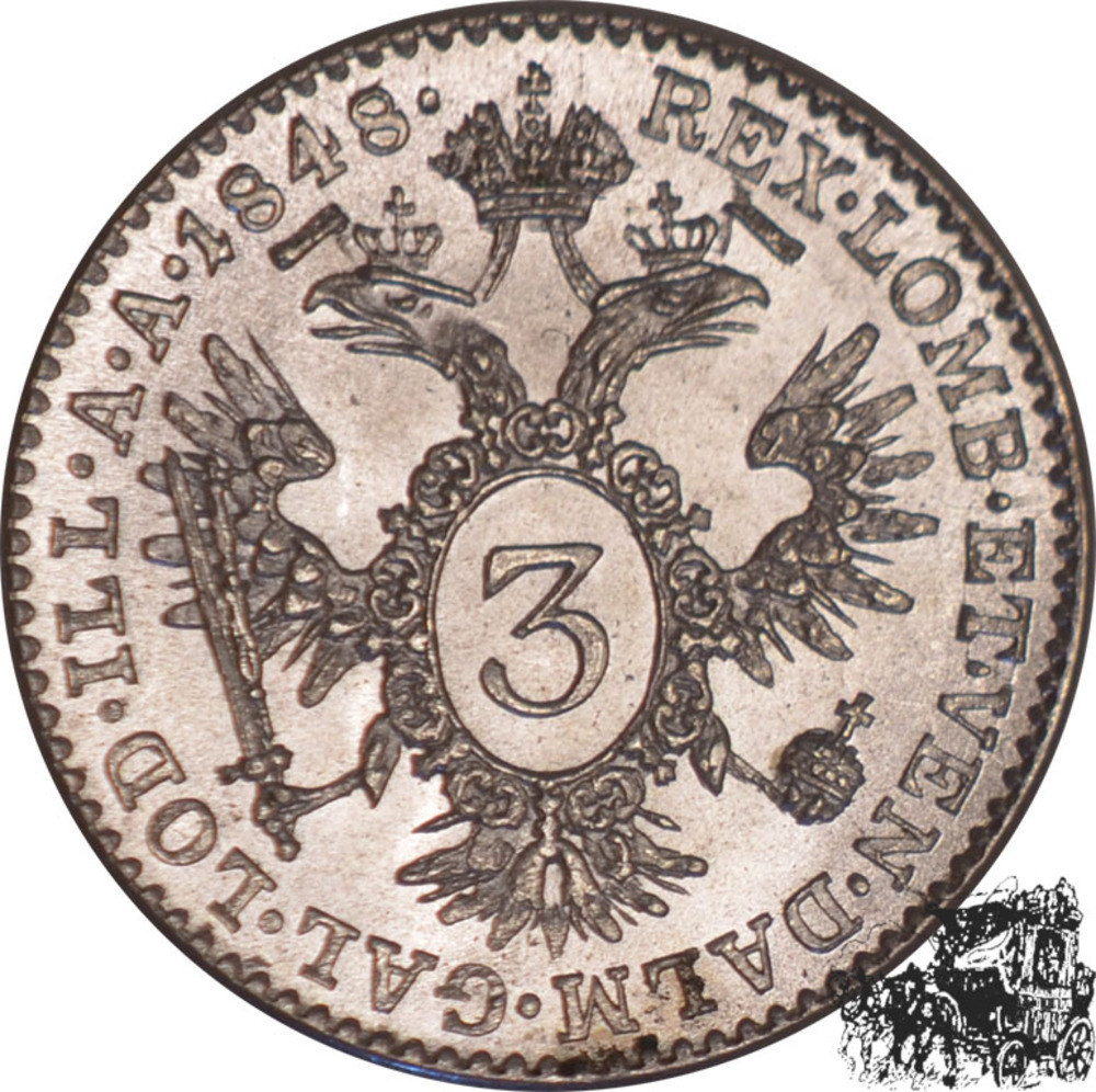 3 Kreuzer 1848 A 