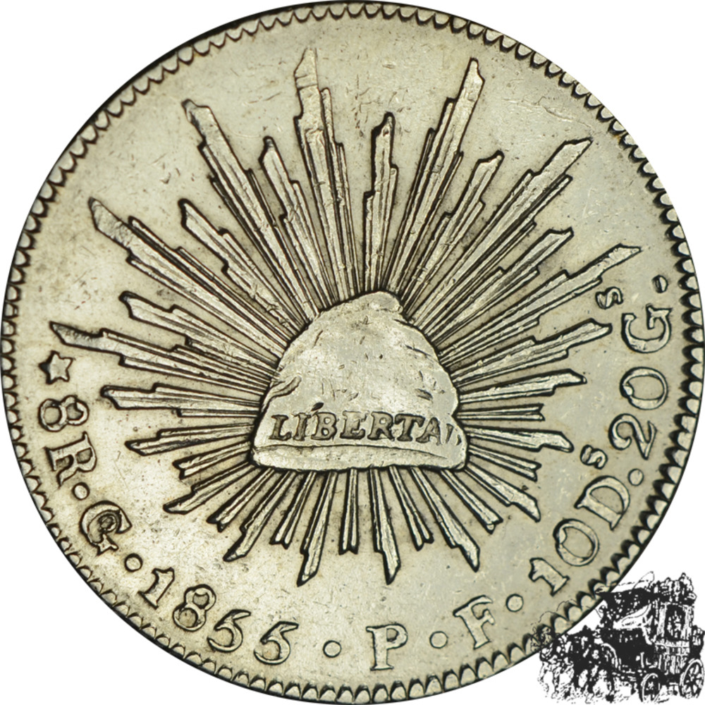 8 Reales 1855 Go/PF - Mexiko 8 Reales 1855 Go/PF - Mexiko