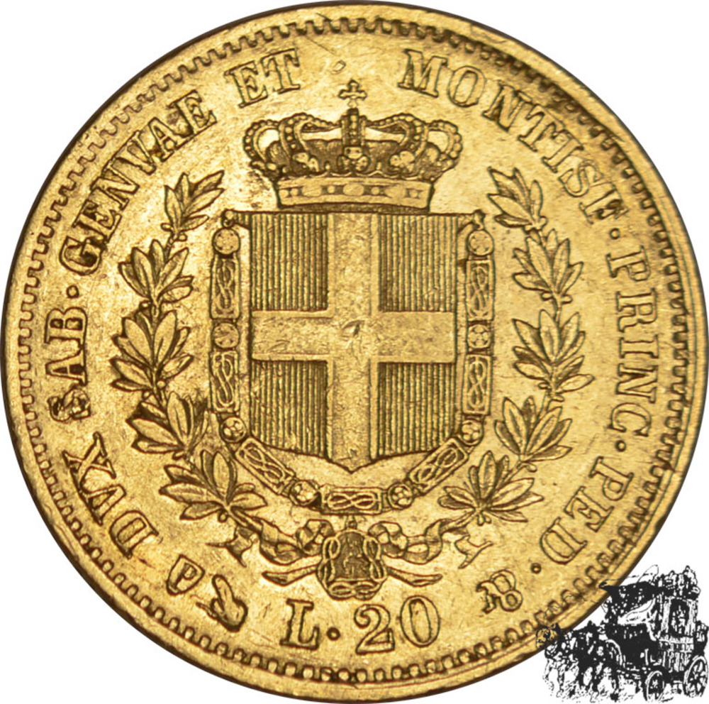 20 Lire 1858 BN - Sardinien