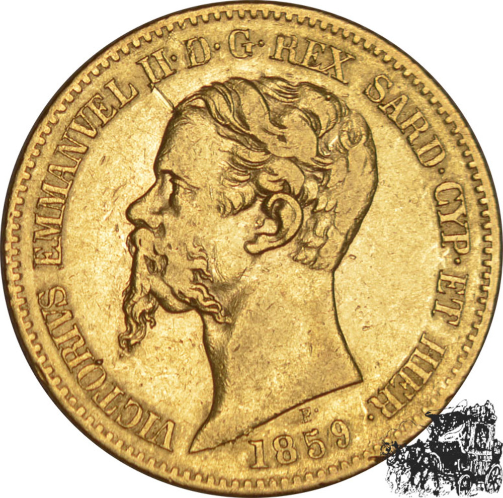 20 Lire 1859 BN - Sardinien 20 Lire 1859 BN - Sardinien