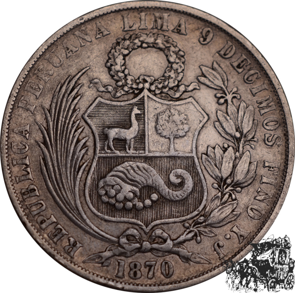 1 Sol 1870 YJ - Peru 1 Sol 1870 YJ - Peru