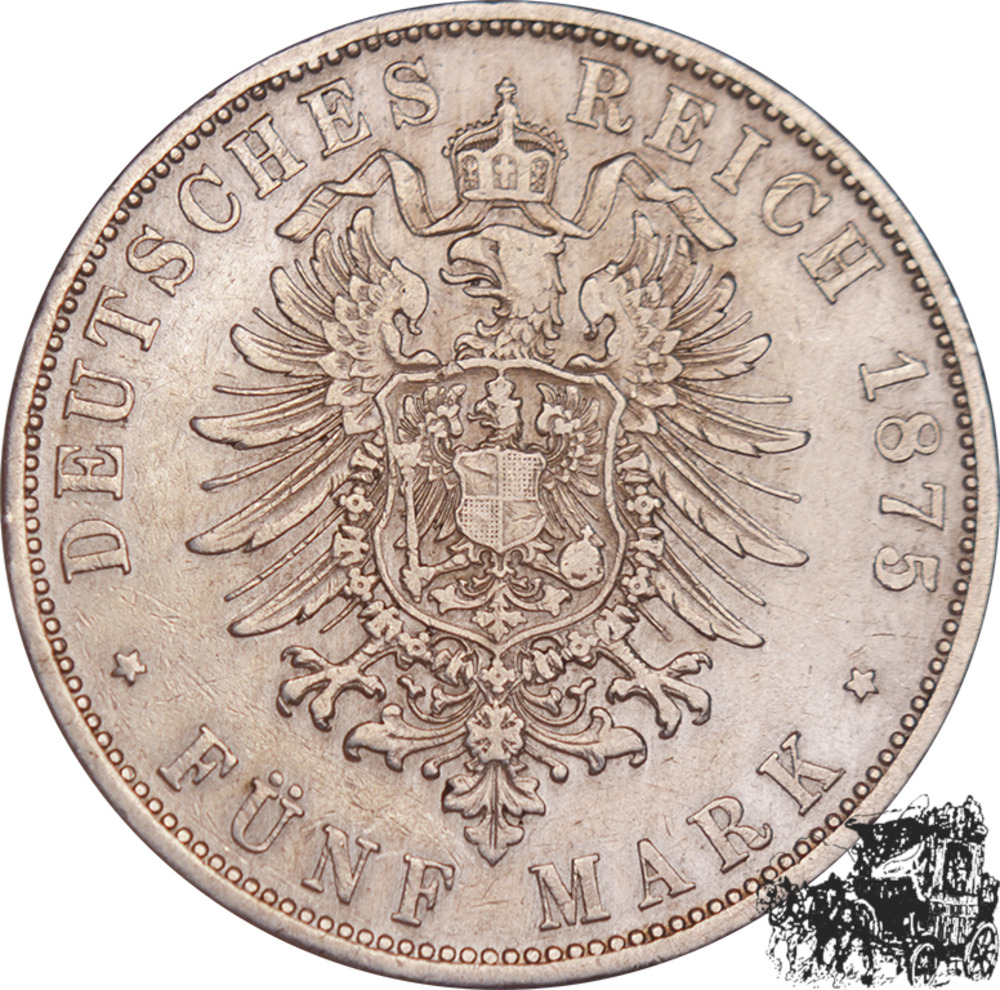 5 Mark 1875 D - Bayern/Deutschland 5 Mark 1875 D - Bayern/Deutschland