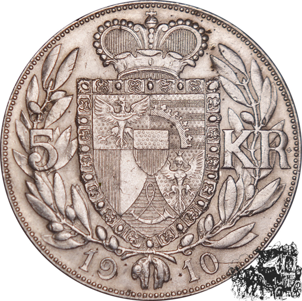 5 Kronen 1910 - Liechtenstein - vz
