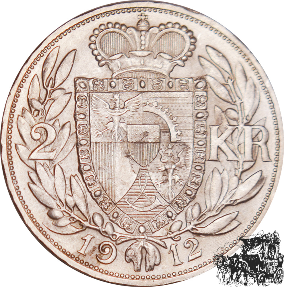 2 Kronen 1912 - Liechtenstein - vz 2 Kronen 1912 - Liechtenstein - vz