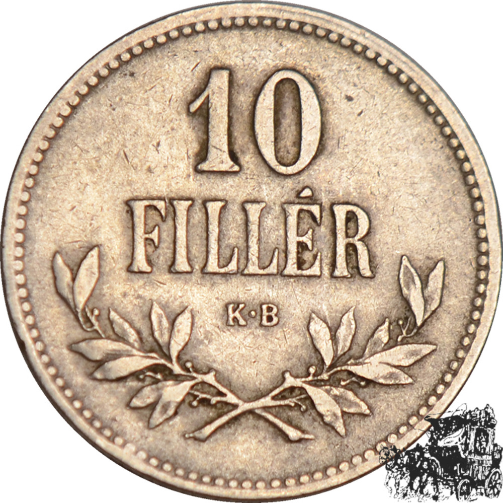 10 Filler 1915 KB - New silver