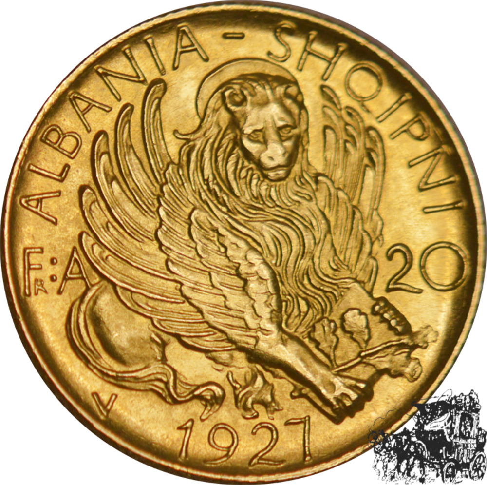 20 Franga Ari 1927 - Albanien 20 Franga Ari 1927 - Albanien