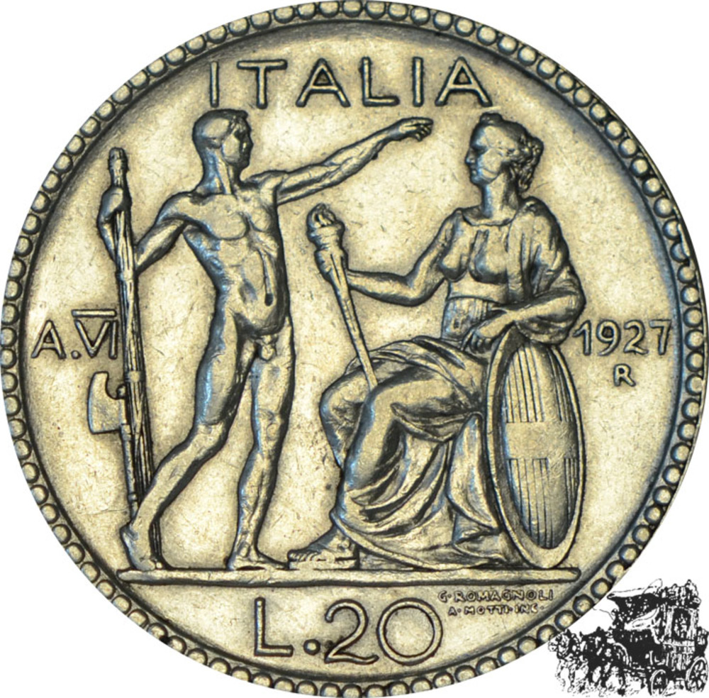 20 Lire 1927 R A. VI. 20 Lire 1927 R A. VI.